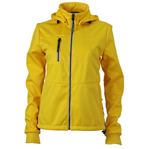 Ladies’ Maritime Jacket , James Nicholson, sun-gelb/navy/weiß, 100% Polyester, XL, , Bild 1
