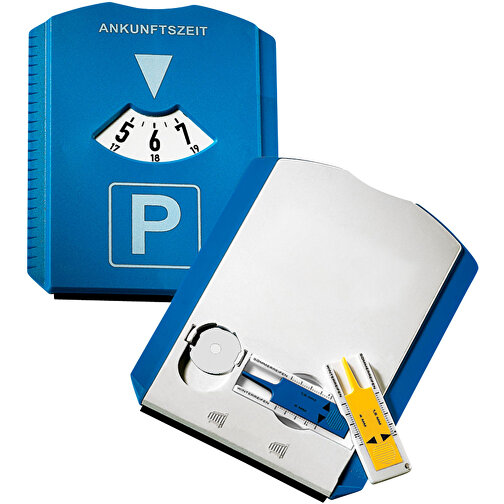 Parkscheibe 'Profi' , blau/weiß, Kunststoff, 15,50cm x 0,70cm x 11,90cm (Länge x Höhe x Breite), Bild 1