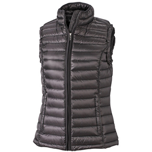 Ladies’ Quilted Down Vest , James Nicholson, schwarz/schwarz, 90% Daunen, 10% Federn, L, , Bild 1