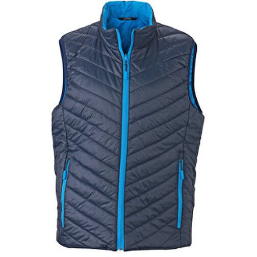 Men’s Lightweight Vest , James Nicholson, navy/aqua, 100% Polyester DuPont™ Sorona®, M, , Bild 1