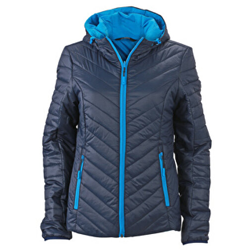 Ladies’ Lightweight Jacket , James Nicholson, navy/aqua, 100% Polyester DuPont™ Sorona®, XXL, , Bild 1