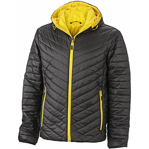 Men’s Lightweight Jacket , James Nicholson, schwarz/gelb, 100% Polyester DuPont™ Sorona®, XL, , Bild 1