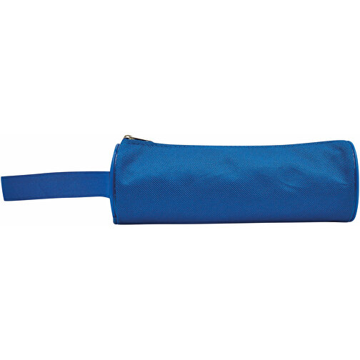 Runde Stiftetasche SCHOOL , blau, 600D Polyester, 20,00cm (Höhe), Bild 3