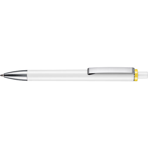 Kugelschreiber EXOS , Ritter-Pen, zitronen-gelb/weiß, ABS-Kunststoff, 14,00cm (Länge), Bild 3