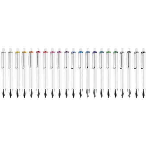 Kugelschreiber EXOS , Ritter-Pen, gelb/weiss, ABS-Kunststoff, 14,00cm (Länge), Bild 4