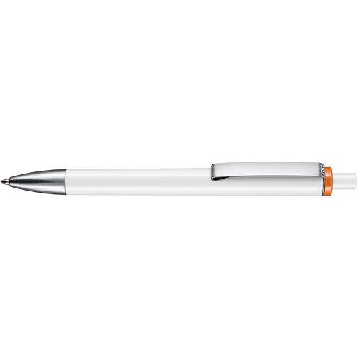 Kugelschreiber EXOS , Ritter-Pen, orange/weiß, ABS-Kunststoff, 14,00cm (Länge), Bild 3