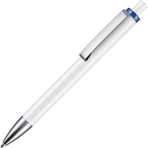 Kugelschreiber EXOS , Ritter-Pen, blau/weiß, ABS-Kunststoff, 14,00cm (Länge), Bild 2