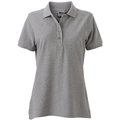 Ladies’ Workwear Polo , James Nicholson, grau-heather, 50% Polyester, 50% Baumwolle, gekämmt, XS, , Bild 1