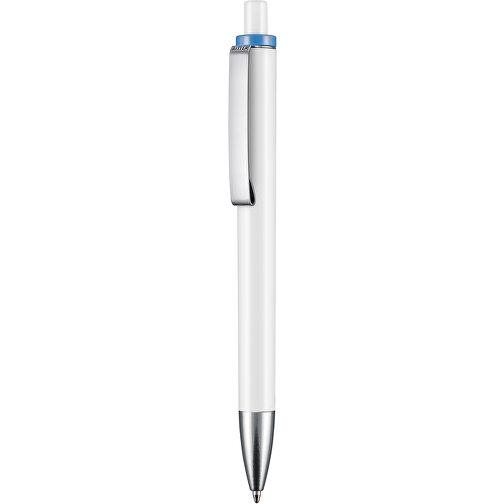 Kugelschreiber EXOS , Ritter-Pen, taubenblau/weiss, ABS-Kunststoff, 14,00cm (Länge), Bild 1