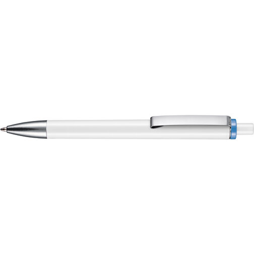 Kugelschreiber EXOS , Ritter-Pen, taubenblau/weiß, ABS-Kunststoff, 14,00cm (Länge), Bild 3