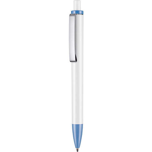 Kugelschreiber Exos P , Ritter-Pen, taubenblau/weiß, ABS-Kunststoff, 14,00cm (Länge), Bild 1