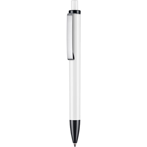 Kugelschreiber Exos P , Ritter-Pen, schwarz/weiss, ABS-Kunststoff, 14,00cm (Länge), Bild 1