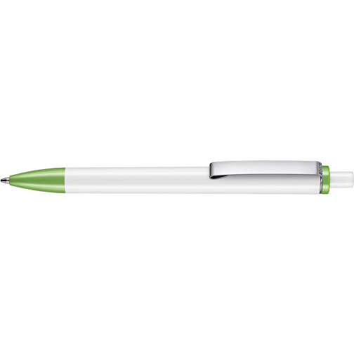 Kugelschreiber Exos P , Ritter-Pen, apfelgrün/weiß, ABS-Kunststoff, 14,00cm (Länge), Bild 3