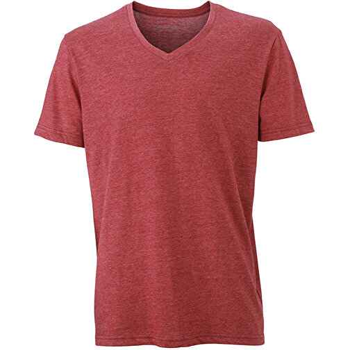 Men’s Heather T-Shirt , James Nicholson, wine-melange, 65% Polyester, 35% Baumwolle, XL, , Bild 1