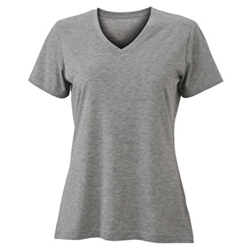 Ladies’ Heather T-Shirt , James Nicholson, grau-heather, 65% Polyester, 35% Baumwolle, L, , Bild 1