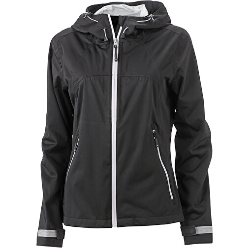 Ladies’ Outdoor Jacket , James Nicholson, schwarz/silver, 100% Polyester, M, , Bild 1