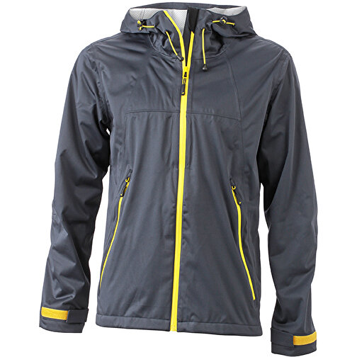 Men’s Outdoor Jacket , James Nicholson, iron-grau/gelb, 100% Polyester, XXL, , Bild 1