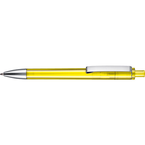 Kugelschreiber EXOS TRANSPARENT , Ritter-Pen, ananas-gelb, ABS-Kunststoff, 14,00cm (Länge), Bild 3