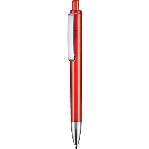 Kugelschreiber EXOS TRANSPARENT , Ritter-Pen, feuer-rot, ABS-Kunststoff, 14,00cm (Länge), Bild 1