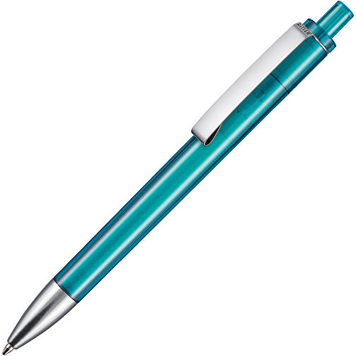 Kugelschreiber EXOS TRANSPARENT , Ritter-Pen, smaragd-grün, ABS-Kunststoff, 14,00cm (Länge), Bild 2