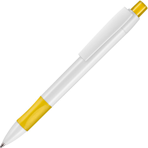Kugelschreiber Cetus , Ritter-Pen, sonnenblumen-gelb/weiß, ABS-Kunststoff, 14,20cm (Länge), Bild 2