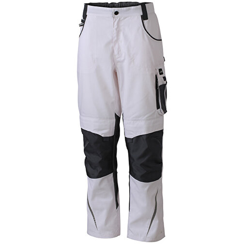 Workwear Pants , James Nicholson, weiss/carbon, 100% Polyamid CORDURA ®, 26, , Bild 1