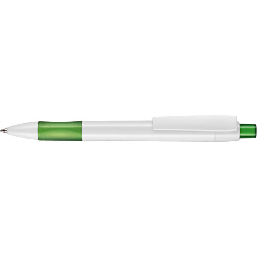 Kugelschreiber Cetus , Ritter-Pen, gras-grün/weiss, ABS-Kunststoff, 14,20cm (Länge), Bild 3