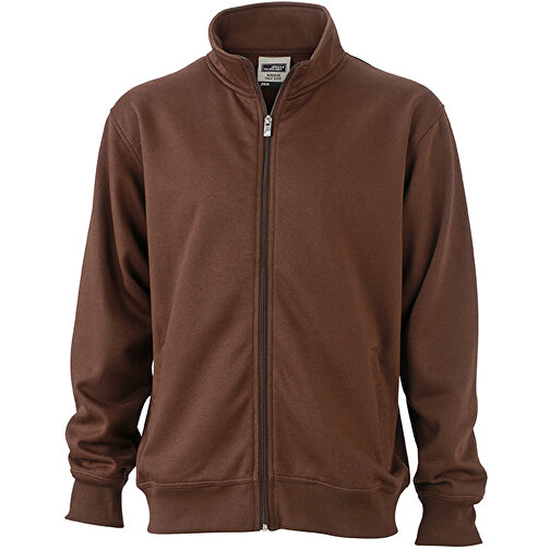 Workwear Sweat Jacket , James Nicholson, braun, 70% Baumwolle, 30% Polyester, S, , Bild 1