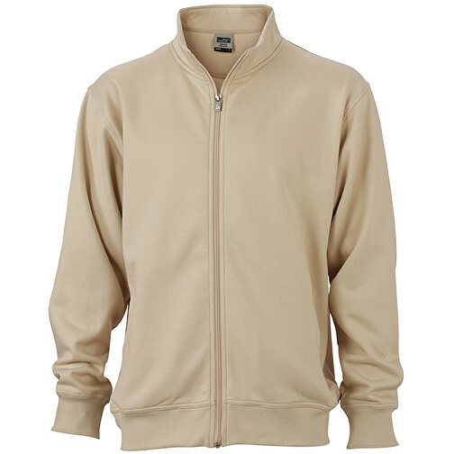 Workwear Sweat Jacket , James Nicholson, stone, 70% Baumwolle, 30% Polyester, L, , Bild 1