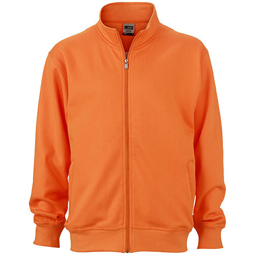 Workwear Sweat Jacket , James Nicholson, orange, 70% Baumwolle, 30% Polyester, XL, , Bild 1