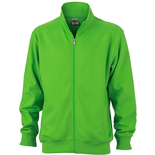 Workwear Sweat Jacket , James Nicholson, lime-grün, 70% Baumwolle, 30% Polyester, 3XL, , Bild 1