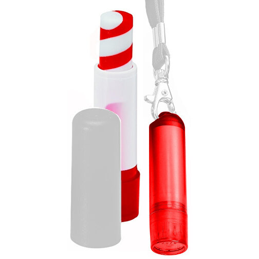 VitaLip® 'Twister' Freestyle (ohne Lanyard) , rot/weiß/rot gefrostet, PS, 6,30cm (Höhe), Bild 1