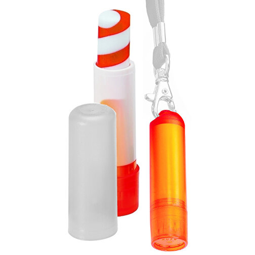 VitaLip® 'Twister' Freestyle (ohne Lanyard) , orange/weiß/orange gefrostet, PS, 6,30cm (Höhe), Bild 1