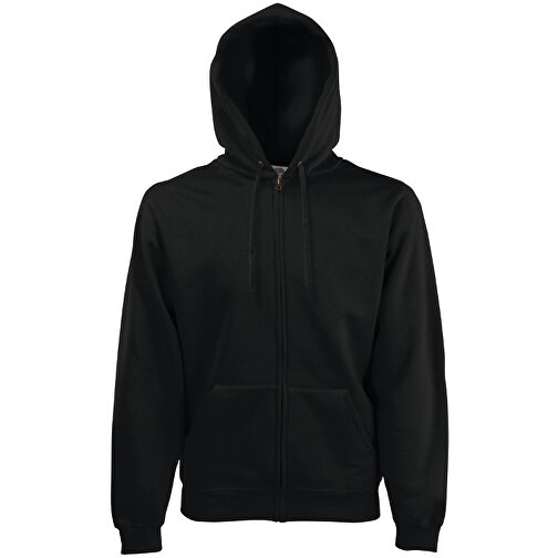 New Hooded Sweat Jacket , Fruit of the Loom, schwarz, 80 % Baumwolle, 20 % Polyester, S, , Bild 1