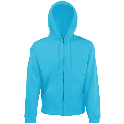 New Hooded Sweat Jacket , Fruit of the Loom, azurblau, 80 % Baumwolle, 20 % Polyester, 2XL, , Bild 1
