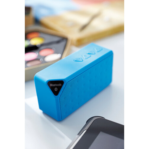 Wireless-Lautsprecher CUBOID , blau, Kunststoff, 10,80cm x 5,40cm x 3,60cm (Länge x Höhe x Breite), Bild 2