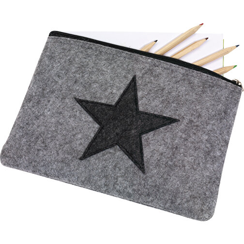 Utensilien-Tasche STAR DUST USE , grau, Polyester, 25,00cm x 17,00cm (Länge x Breite), Bild 2