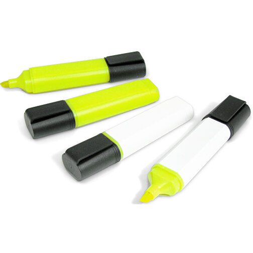 Highlighter - Recycelt , Green&Good, weiß, recyceltes Plastik, 10,00cm x 1,50cm x 2,70cm (Länge x Höhe x Breite), Bild 3