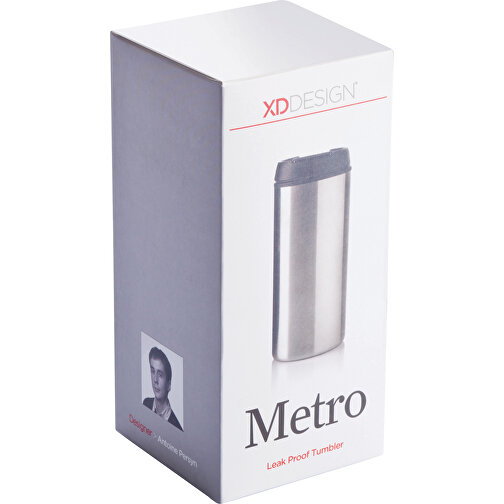 Metro Becher, Silber , XD Design, silber, PP, 15,50cm (Höhe), Bild 2