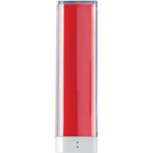 Powerbank Transparent 2200mAh , transparent rot, ABS, 9,10cm x 2,50cm x 2,50cm (Länge x Höhe x Breite), Bild 1