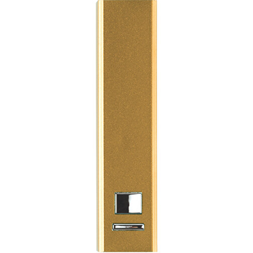 Powerbank Aluminium 2200mAh , gold, Aluminium, 9,50cm x 2,20cm x 2,20cm (Länge x Höhe x Breite), Bild 1