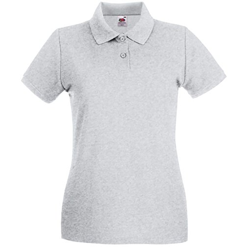 New Lady-Fit Premium Polo , Fruit of the Loom, grau meliert, 97 % Baumwolle, 3 % Polyester, S, , Bild 1