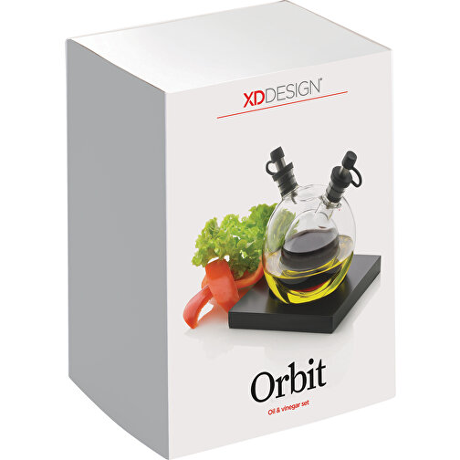 Orbit Essig & Öl Set , XD Design, schwarz, Glas, Holz, 9,50cm x 13,00cm x 9,50cm (Länge x Höhe x Breite), Bild 5