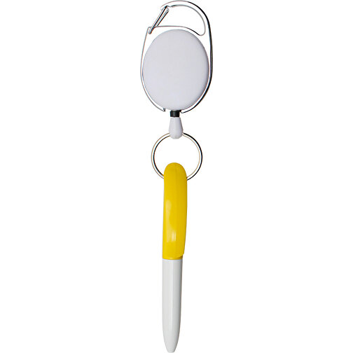 Jo-Jo Score-Stift Mit Schlüsselring Gelb , gelb/weiss, Kunststoff/Metall, 17,50cm (Länge), Bild 1
