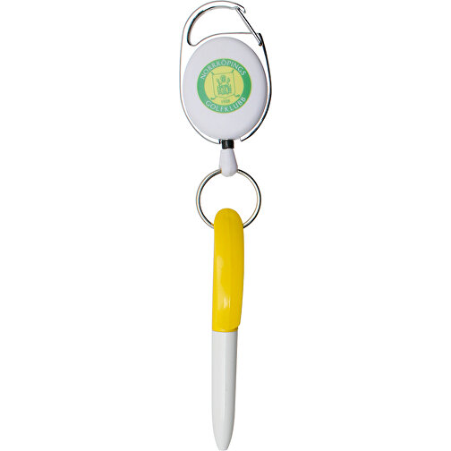 Jo-Jo Score-Stift Mit Schlüsselring Gelb , gelb/weiss, Kunststoff/Metall, 17,50cm (Länge), Bild 2