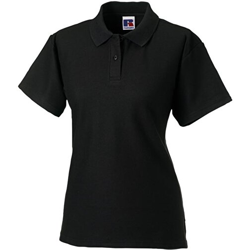 Ladies Polo , Russell, schwarz, 65% Polyester, 35% Baumwolle, L, , Bild 1
