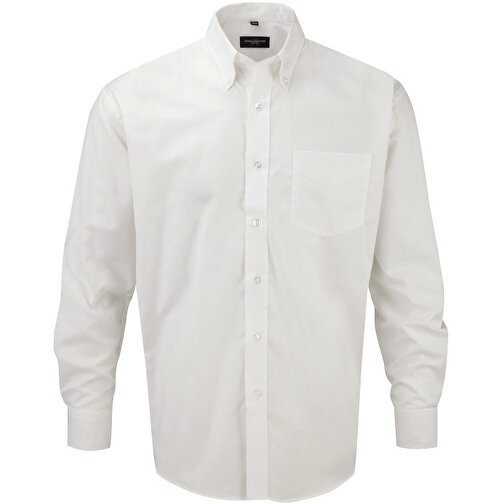 Langärmliges Oxford-Hemd , Russell, weiss, 70 % Baumwolle / 30 % Polyester, 3XL, , Bild 1