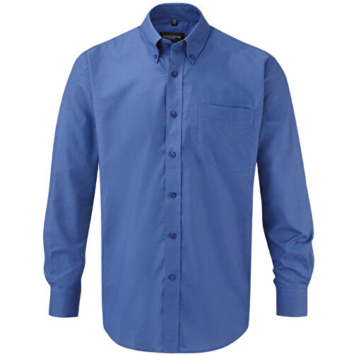 Langärmliges Oxford-Hemd , Russell, oxfordblau, 70 % Baumwolle / 30 % Polyester, 5XL, , Bild 1