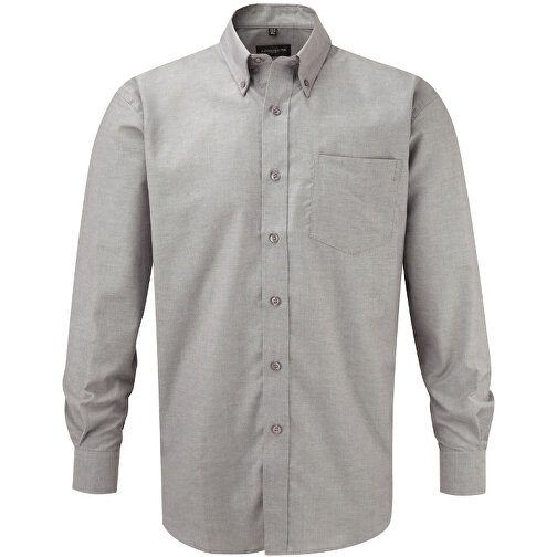 Langärmliges Oxford-Hemd , Russell, silber, 70 % Baumwolle / 30 % Polyester, 3XL, , Bild 1