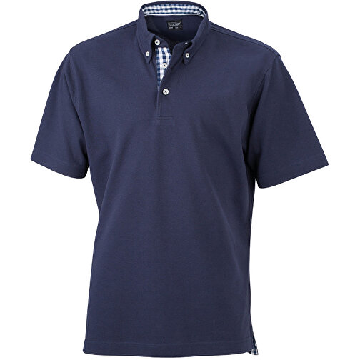 Men´s Plain Polo , James Nicholson, navy / navy / weiß, 100 % Baumwolle, L, , Bild 1